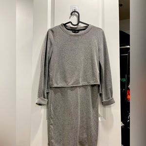 Knee length Aline dress striped from Topshop / long sleeve